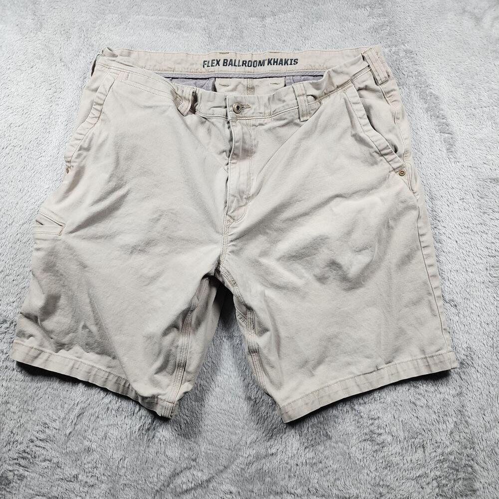 Duluth Trading Co Flex Ballroom Khakis Shorts Mens 38 (Fits 34) Stretch Outdoor